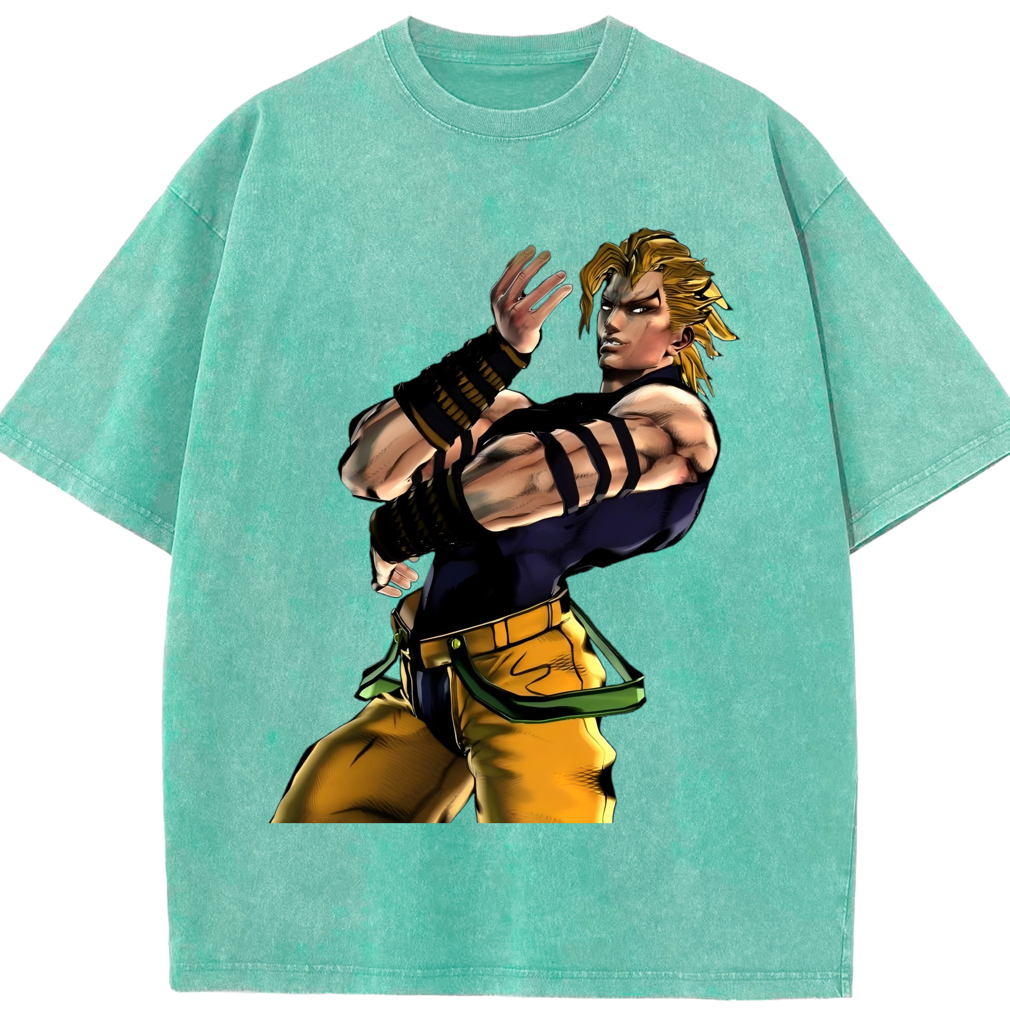 （画像用） ジョジョの奇妙な冒険 ディオ?ブランドー JoJo's Bizarre Adventure Dio Brando 綿100% ヴィンテージ風 半袖Tシャツ（フロントプリント）